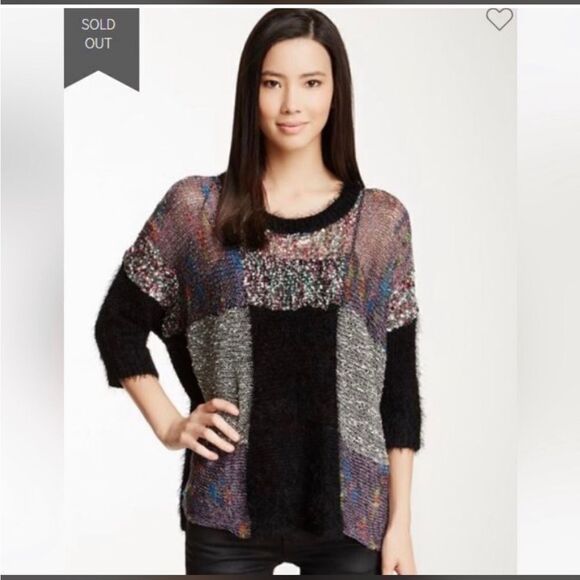 Shu Shu Patchwork Shag Sweater - Picture 1 of 13